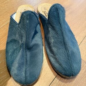 Sabah pony hair mule blue rare one of one worn once unisex women or mens shoe